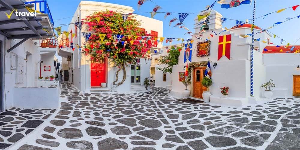 Phố Matogianni - Đảo Mykonos: Thiên Đường Mua Sắm