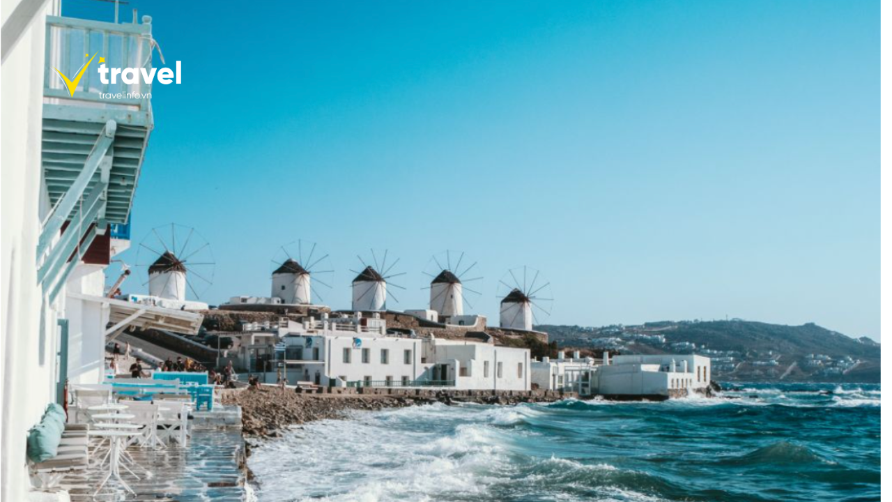 Phố Little Venice nằm ngay trung tâm đảo Mykonos